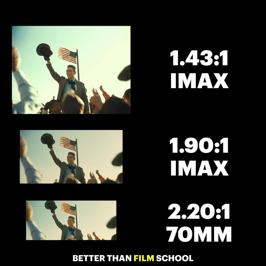 Oppenheimer 1.90:1 vs 1.43:1 aspect ratio