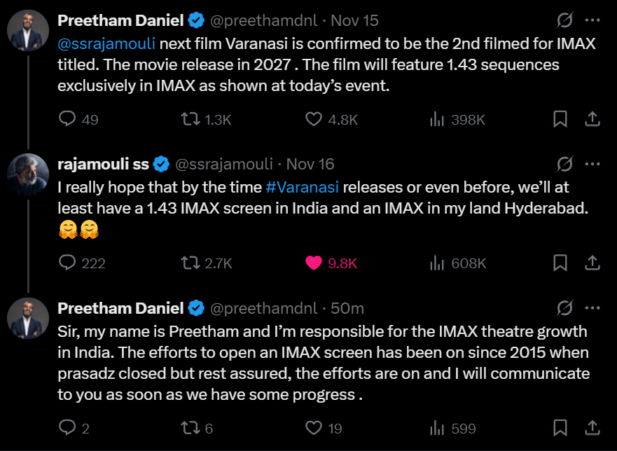 IMAX in India Rajamouli 